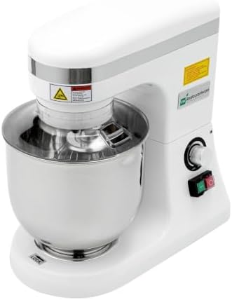 Restaurantware Hi Tek 7.4-Qt Electric Stand Mixer 1 Tilt-Head Kitchen Mixer With Stand - Includes Dough Hook Whisk & Beater 110V/60Hz White Aluminum Stand Mixer Up To 660 RPM
