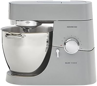 Kenwood Chef Titanium Kitchen Machine, Stainless Steel - 7 qt - Kitchen Mixer - 800W Motor & Electronic Variable Speed Control - Includes Dishwasher-Safe Work Bowl & Three Mixing Tools