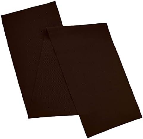 AVKA Studio 100% Cotton Ribbed Table Runner - Pack of 1-13 x 72 Inches - Brown - Dining Or Kitchen Table Runner Thick Construction for Everyday Use, Picnics, Outdoor Table, Weddings, etc