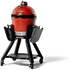 Cart with Shelves for Joe Jr Small Kamado Grill, Black Grill Stand, Model KJ15112524