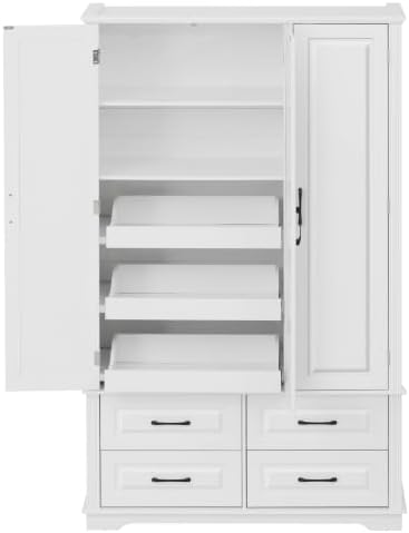 Merax 72" Kitchen Pantry Cabinet with 3 Pull-Out Trays & 5 Door Racks