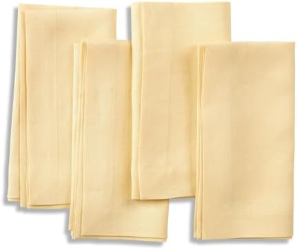 Solino Home 100% Pure Linen Napkins Golden Straw, Fete 20 x 20 in, Set of 4