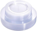 FLOWERCAT 60PCS Clear Plastic Plates - Disposable Clear Plates Heavy Duty for Fall Party/Wedding/Birthday- Include 30PCS 10.25inch Dinner Plates and 30PCS 7.5inch Dessert/Salad Plates