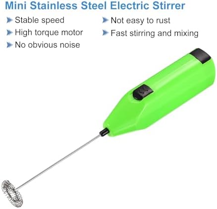 MECCANIXITY Electric Tumbler Stirrer, Handheld Mini Mixer Battery Operated Stirring Mixing Green for DIY Glitter Tumbler Cup, Pack of 2