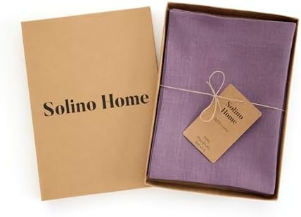 Solino Home 100% Pure Linen Placemats Mulberry, Fete 14 x 19 in, Set of 4