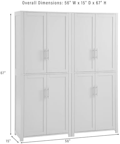 Crosley Furniture Savannah 2-Piece Pantry Storage Cabinet Set