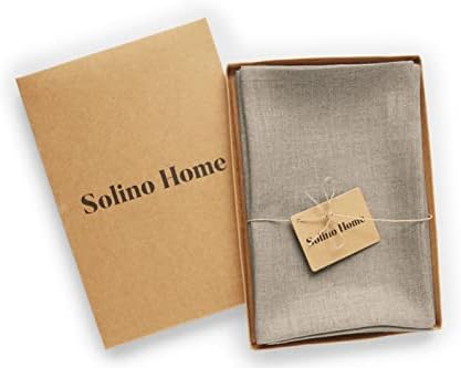Solino Home 100% Linen Dinner Napkins Natural, Fete 20 x 20 in, Set of 6
