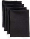 Solino Home 100% Pure Linen Dinner Napkins Black, Fete 20 x 20 in, Set of 4