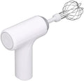 Electric Egg Beater, Cordless Hand Mixer with 2 Metal Mixing Whisk, 3 Speeds Adjustable, for Whipping Cream Butter Stirring Egg Liquid Jam (White)