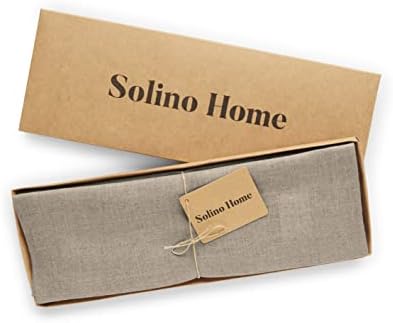 Solino Home 100% Pure Linen Placemats Natural, Fete 14 x 19 in, Set of 4