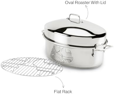 Alll-Clad Stainless Steel 15” Oval Roaster Pan with Rack and Lid