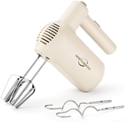 Hand Mixer Electric Handheld, 5-Speed Electric Hand Mixer With Stainless Steel Beaters, Dough Hooks, Lightweight Hand Mixer, Westcookaid Turbo Ultra Power+ Eject Button For Cakes Eggs