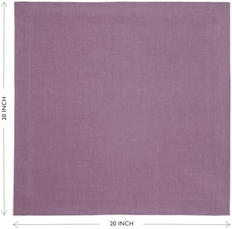 Solino Home 100% Pure Linen Napkins Mulberry, Fete 20 x 20 in, Set of 4