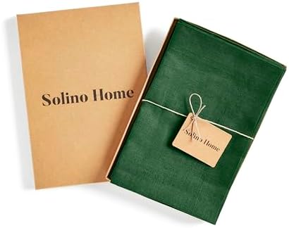 Solino Home 100% Pure Linen Napkins Pine Green, Fete 20 x 20 in, Set of 4
