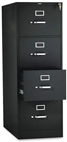 HON 4-Drawer Legal File - Full-Suspension Filing Cabinet, 26-1/2-Inch Black (310 Series - Model 314CPP)