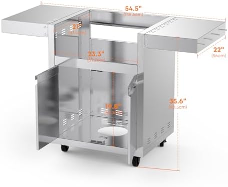 Hygrill Stainless Steel Grill Cart for Hygrill 3-Burner Built-In Gas Grill