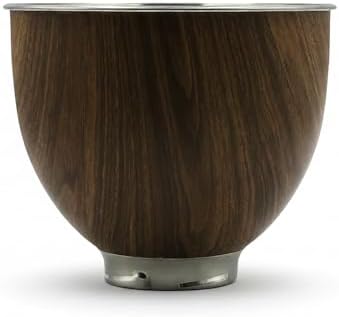 Wood Grain 5 Qt Stainless Steel Mixer Bowl for Kitchenaid Tilt-Head Mixer
