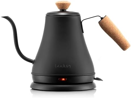 Bodum 27oz Bistro Gooseneck Electric Water Kettle, Pour Over Coffee & Tea, Stainless Steel, Matte Black by Bodum