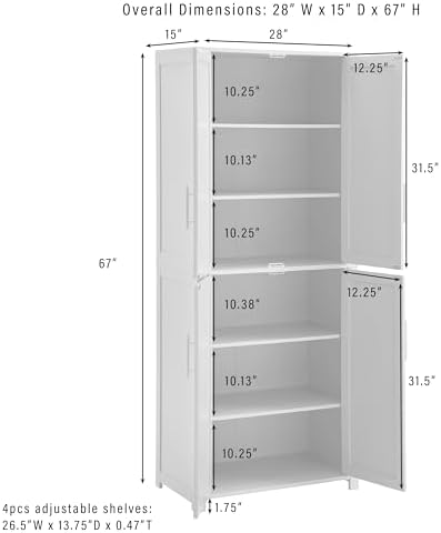 Crosley Furniture Savannah Tall Pantry Storage Cabinet