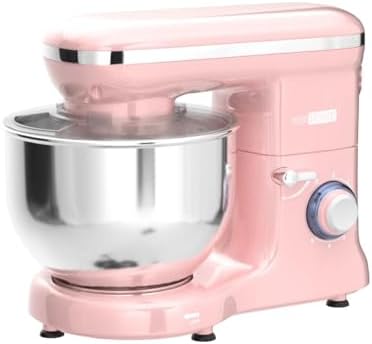 VIVOHOME Stand Mixer, 6-Quart Tilt-Head Kitchen Mixer with Bowl, Pink