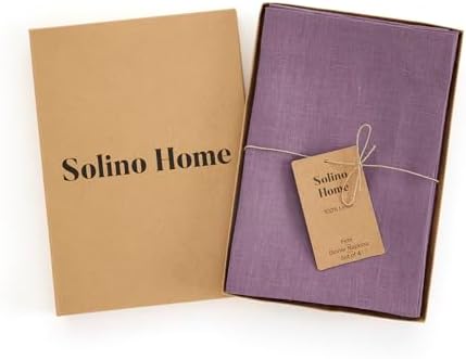 Solino Home 100% Pure Linen Napkins Mulberry, Fete 20 x 20 in, Set of 4