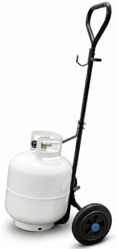 Propane Tank Dolly with Wheels, 20lb Propane Tank Cart for Weed Torch, Propane Tank Wheeled Cart for BBQ, Weed Burner, Patio Heater, Fire Pit (Torch and Cylinder Not Included)