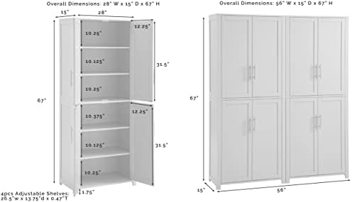 Crosley Furniture Savannah 2-Piece Pantry Storage Cabinet Set