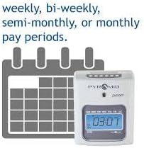 Pyramid Time Systems - 2500 Auto-Aligning Employee Time Clock Timekeeping Bundle [2500K1] for Small Business, Punch Clock System with 100 Time Cards, 2 Ribbon Cartridges, 10-Slot Rack & Security Keys
