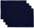 Solino Home 100% Pure Linen Woven Placemats Navy, Fete 14 x 19 in, Set of 4