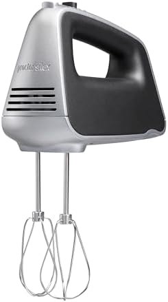 Proctor Silex 5-Speed + Boost Electric Hand Mixer with Powerful 1.3 Amp DC Motor For Effortless Mixing & Consistent Speed in Thick Ingredients, Slow Start, Silver (62501)