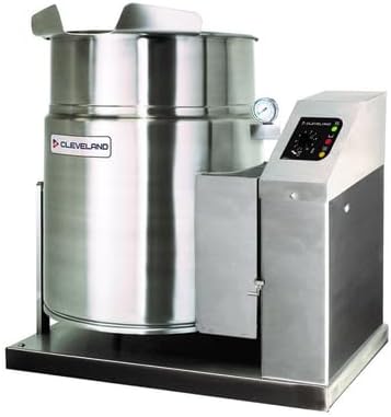 KGT12T 12 Gallon Natural Gas Steam Jacketed Kettle, Self-Contained Tilting Steam Kettle, Heavy Duty Stainless Steel, Precise Temp Control