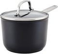 KitchenAid Hard Anodized Induction Nonstick Sauce Pan/Saucepan with Lid, 3 Quart - Matte Black