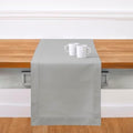 Solino Home Cotton Linen Table Runner Grey Hemstitch, 14 x 144 in