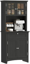 HOMCOM 65" Pantry Storage Cabinet, Kitchen Hutch, Black