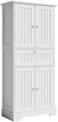 ChooChoo 51" H Bathroom Floor Cabinet with Drawer and Adjustable Shelves