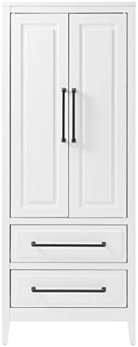 Crosley Furniture Genevieve Pantry Storage Cabinet with Shelves, Kitchen, Dining, or Laundry Room, White