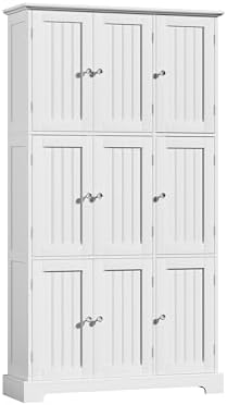 ChooChoo 63.2" Tall Bathroom Storage Cabinet with 9 Doors, Pantry Cabinet