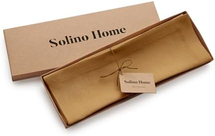Solino Home 100% Pure Linen Placemats Caramel, Fete 14 x 19 in, Set of 4