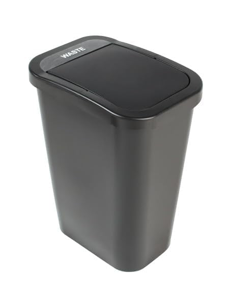 City Box 10 Gallon Waste Bin Trash Can with Lid for Residential, Offices, and Commercial Recycling - NYC Compliant- NYC Compliant - Black