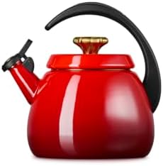 Le Creuset Enamel on Steel Cloche Kettle, 2.2 qt., Cerise/Gold Star - Image 3