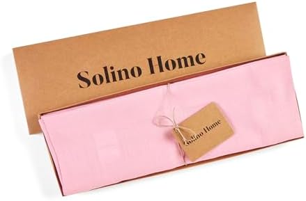 Solino Home 100% Linen Placemats Pink Lemonade, Fete 14 x 19 in, Set of 4