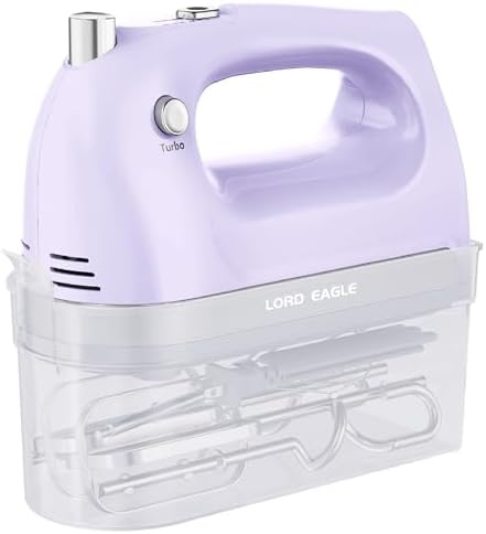 Lord Eagle Hand Mixer Electric Handheld 400W 5-Speed Lightweight, Purple