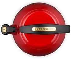 Le Creuset Enamel on Steel Cloche Kettle, 2.2 qt., Cerise/Gold - Image 4