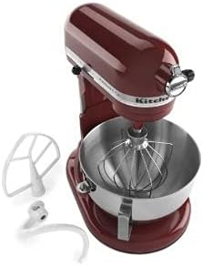 kitchenaid kv25goxgc Gloss cinnamon (dark red) Professional 5 Plus Series Stand Mixer. 450-watt motor has 10 variable speeds. (Renewed)