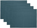 Solino Home 100% Linen Placemats Peacock Blue, Fete 14 x 19 in, Set of 4