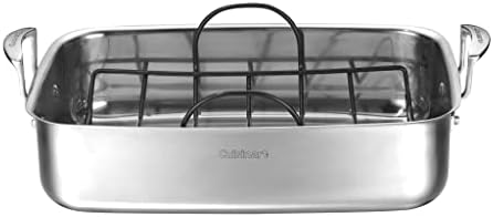 Cuisinart 7117-15NSR 15" Stainless Steel Roaster w/Non-Stick Rack Chef's-Classic-Stainless-Cookware-Collection, Inch