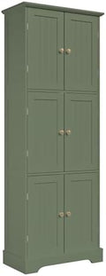 ChooChoo 63.2" Tall Bathroom Storage Cabinet with 6 Doors, Pantry Cabinet