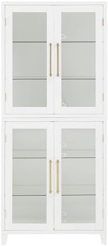 Crosley Furniture Roarke Glass Door Pantry Storage Cabinet