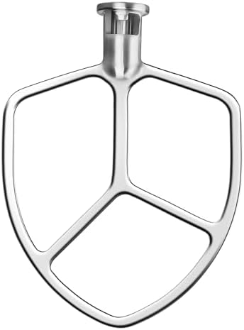 5.5-6QT Stainless Steel Flat Beater for KitchenAid Stand Mixer, Kitchen Aid Paddle Attachment Accessories/No coating/Dishwasher Safe Replacement for kitchenaid Professional 5 Plus and 600 Series Mixer