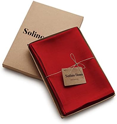 Solino Home 100% Pure Linen Dinner Napkins Red, Fete 20 x 20 in, Set of 6